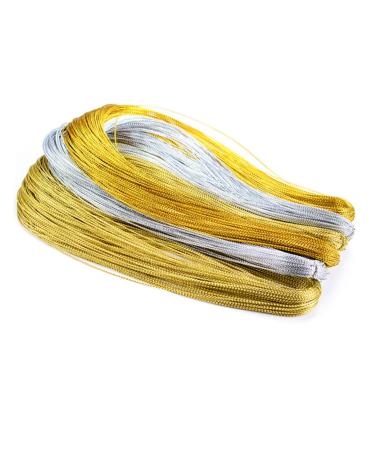 Exceart 3st bakery yarn in gold metallic gold thread cord Christmas gift cord Gold cord cord made of gold threads Jewelry cord made of metal silver cord cord Christmas