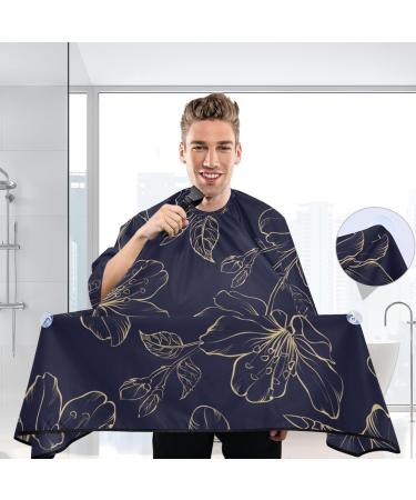 Shop Waterproof Barber Cape - Blue Flower & Cheetah Haircut Bib for Men & Women | Unisex Hair Cutting Cape - Buy Online on GoSupps.com