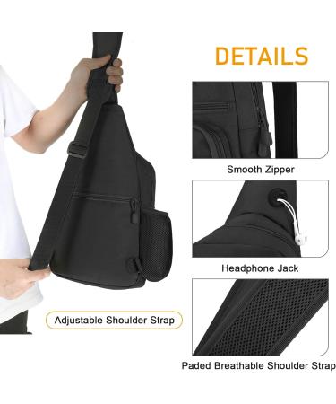 Huntvp Tactical Breast Pocket Military Shoulder Bag | Molle Army Crossbody Sling Pack for Travel Hiking & Camping - Type 5 Black - Buy Online on GoSupps.com