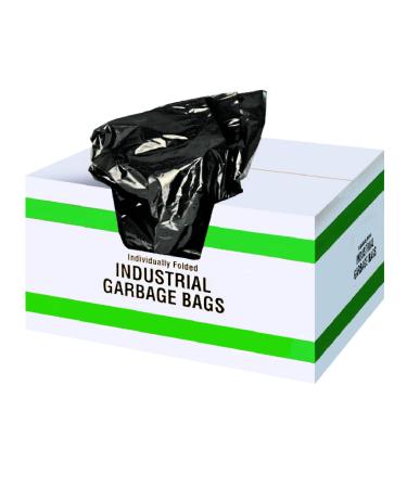 Industrial Garbage Bags - Extra Strong Black- 42 x 48 (100 Count Per Case) Folded Individually. KEXS4248B