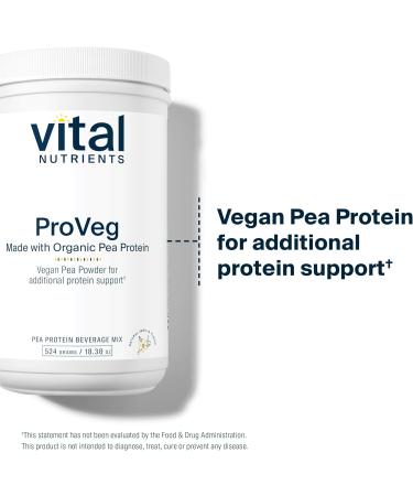 Vital Nutrients ProVeg Organic Pea Protein Powder - 524g | Vegan Gluten-Free Non-GMO | 23g Protein Natural Vanilla Flavor | 16 Servings - Buy Online on GoSupps.com