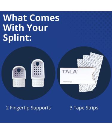 Tala Finger Splint - FDA Reg Medical-Grade Reusable Brace for Breaks Arthritis & More | Waterproof Athletic Fit | Size 14 Soft Gray - Buy Online on GoSupps.com