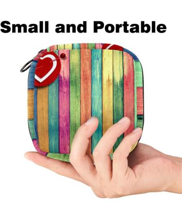 Colorful Wooden Women's Napkin Storage Bag | Portable Period Bag for Teens & Girls | Menstrual Cup & Breastfeeding Bags - Buy Online on GoSupps.com