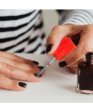 Nail Drill Bits Tungsten Steel Manicure Drill Bit Electric Pedicure Manicure Grinding Nail Art Tools for Manicure Pedicure Home Salon Red - Buy Online on GoSupps.com