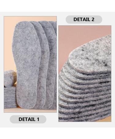 Buy 5 Pairs Wool Shoe Insoles | Winter Warm Felt Inserts for Men & Women | Soft Cushion Boot Insoles - Grey - Buy Online on GoSupps.com