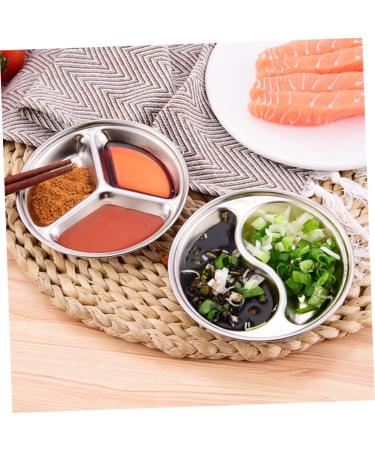 Milisten 3pcs Seasoning Sauce Dishes Stainless Traveling Olive Dipping Dishes Trip Food Sauce Dish Wasabi Mustard Flavor Dish Snack Plates Restaurants Seasoning Bowl Seasoning Dish Grid Mx3pcs Silverx3pcs - Buy Online on GoSupps.com