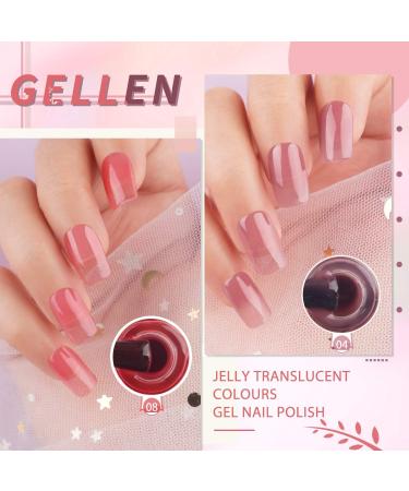 Gellen Gel Nail Polish Kit - Sheer Translucent Nude Jelly Gel Polish 6 Colors Set 8ml UV Nail Gel Nail Art Gift Box Gel Nail Polish Set for Spring Summer 0.27 fl oz Each - Buy Online on GoSupps.com