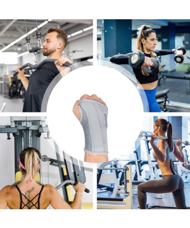 Adjustable Left Hand Wrist Brace for Carpal Tunnel | Sleep Support & Compression Splint for Weightlifting - Gray - Buy Online on GoSupps.com
