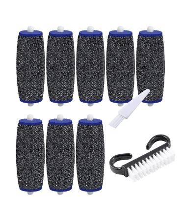 8 Pack Extra Coarse Replacement Rollers for Amope Pedi Refills Electronic Perfect Foot File Pedi Hard Skin Remover Refills Include 1 Nail Brush 1 Clean Brush