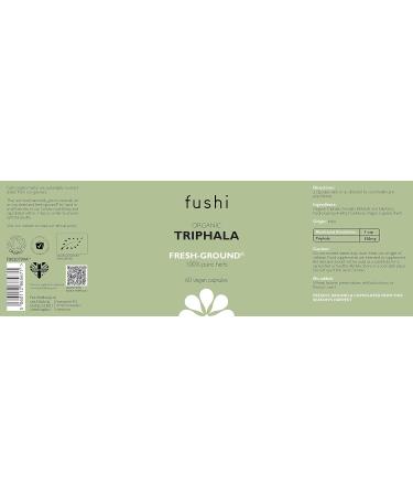 Fushi Organic Triphala Capsules 60 Caps - Body Tonic Cleansing & Detoxifying | Regulate Digestive System | Ayurvedic Medicine | Vegan | UK Made - Buy Online on GoSupps.com