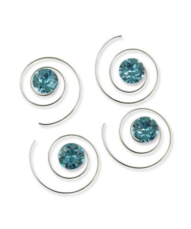 Rivelle ladies curlies with Swarovski Elements 8 mm light blue 8 pieces hair spirals hair accessories wedding bridal jewelry