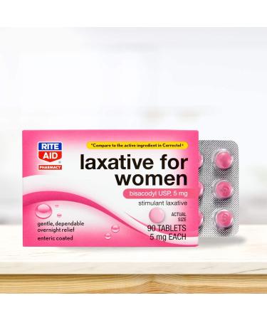 Rite Aid Women's Stimulant Laxative Tablets 5mg - 90 Count | Constipation Relief for Women | Coated for Easy Swallowing | Stool Softener - Buy Online on GoSupps.com