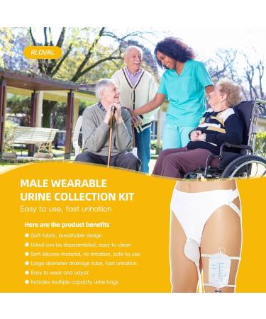 Wearable Urinal for Men - Reusable Portable Silicone Urinals with 2000ml 1000ml & 500ml Leg Bags | Ideal Urinary Drainage System for Elderly & Bedridden Patients - Buy Online on GoSupps.com