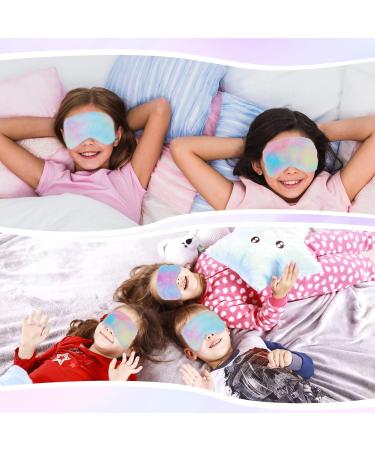 4 Pieces Rainbow Plush Eye Masks for Kids & Women - Soft Sleeping Eye Covers with Elastic Strap & Silky Back - Buy Online on GoSupps.com