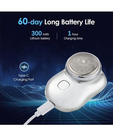 Alkyne Mini-Shave Portable Electric Shaver Mini-Shave Portable Electric Shaver Pocket Wet & Dry Men's Shaver USB Rechargeable Shaver Suitable for Home Travel Father's Day Gifts(Silver) - Buy Online on GoSupps.com
