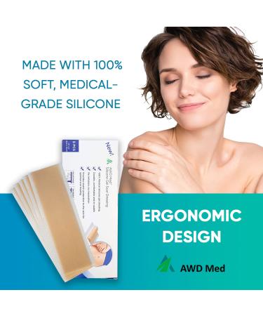AWD Silicone Scar Sheets for Effective Scar Removal | Surgical C Section Keloid Tummy Tuck Tape - 5 Pcs 1.6 x 6 Nude - Must-Have Skin Patches - Buy Online on GoSupps.com
