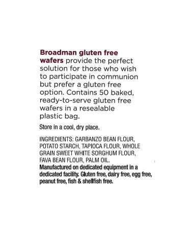 Broadman Church Supplies Communion Wafer Gluten Free - 50 Count - Buy Online on GoSupps.com