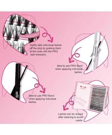 320 Pcs 30D-D 3D Fluffy Cluster Lashes for DIY Eyelash Extensions at Home | Individual 3D Effect Lash Clusters for Self Application - Buy Online on GoSupps.com