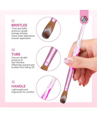 Saviland 5 PCS Kolinsky Acrylic Nail Brush Set - Professional Brushes for Acrylic Nails - Pink Nail Brushes for Acrylic Powder & Liquid Extension - Size 4/8/10/14/16 - Buy Online on GoSupps.com