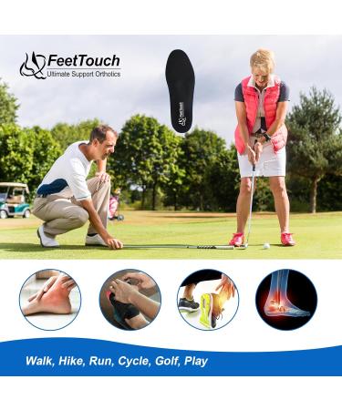 High Arch Support Orthotics for Plantar Fasciitis - Carbon Fiber PU Insoles with Metatarsal Pad & PORON Cushion - Durable Foot Pain Relief for Men 13-13.5/Women 15-15.5 - Black - Buy Online on GoSupps.com