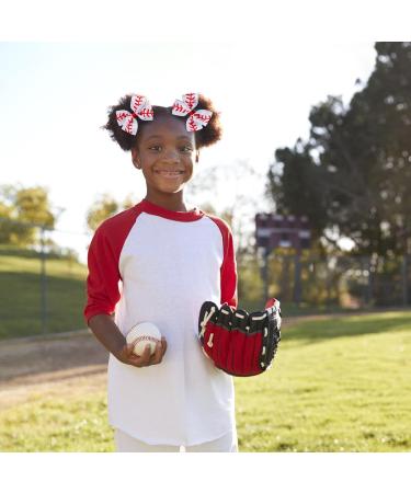 4PC Baseball Hair Bow Clips for Baby Girls Women 4 Inch White Softball Cheer Hair Accessories - Buy Online on GoSupps.com
