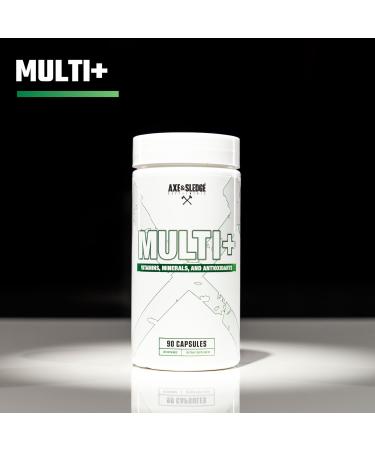 Axe & Sledge Multi Plus Multivitamin | 24 Bioavailable Vitamins & Minerals Ashwagandha | Multivitamin for Women and Men for Daily Nutritional Support | 90 Capsules 30 Servings - Buy Online on GoSupps.com