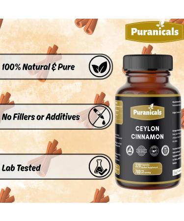 Ceylon Cinnamon Premium 320 Capsules Non GMO and Gluten Free | Herbal Supplement | 700 mg Per Serving | Made with 100% Pure Ceylon Cinnamon Powder Ceylon Cinnamon Capsules 320 Count (Pack of 1) - Buy Online on GoSupps.com