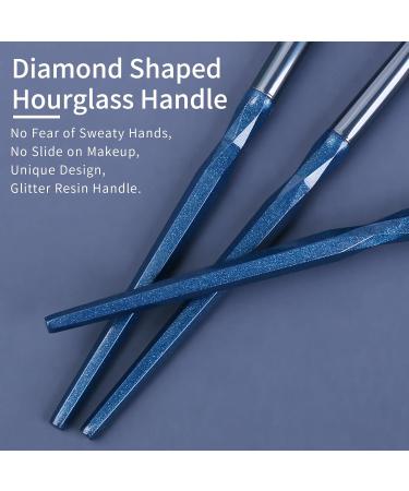 Sapphire Blue Eye Shadow Brush Set - ENZO KEN Diamond Makeup Brushes for Eyes | Professional Eyeshadow Blending & Contouring Tools - Buy Online on GoSupps.com