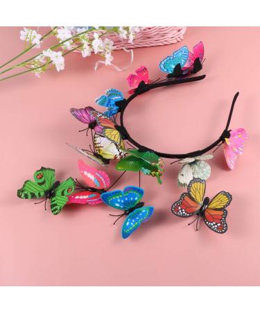 Lurrose Simulation Butterfly Headband 3D Butterfly Hairband Party Hair Accessories Festival Headband for Woman Girls Kids (Colorful) - Buy Online on GoSupps.com
