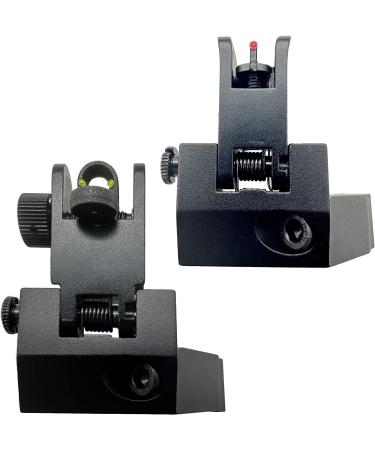 Levien 45 Degree Offset Fiber Optic Flip Up Sights - Front Red Dot & Rear Green Dot, Picatinny/Weaver Rail Mount - Buy Online on GoSupps.com