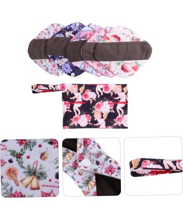 Washable Bamboo Charcoal Menstrual Pads - 5pcs Set for Women - Organic Reusable Napkin and Panty Liners - Buy Online on GoSupps.com