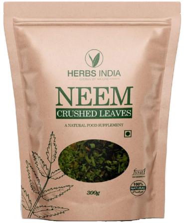 Neem Leaves Crushed (Not Powder), Good to Make Fresh Neem Leaf Tea 300 Grams (10.6 Oz), Herbal Supplements - HerbsIndia 10.6 Ounce (Pack of 1)