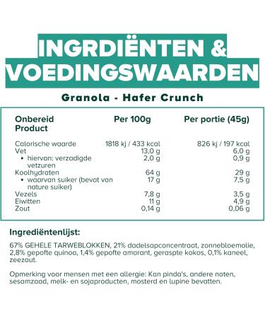 3Bears Granola Oat Crunch Crunchy & vegan granola with coconut flakes and cinnamon 4x325g Without industrial sugar In collaboration with Sarah Harrison Coconut cinnamon - Buy Online on GoSupps.com