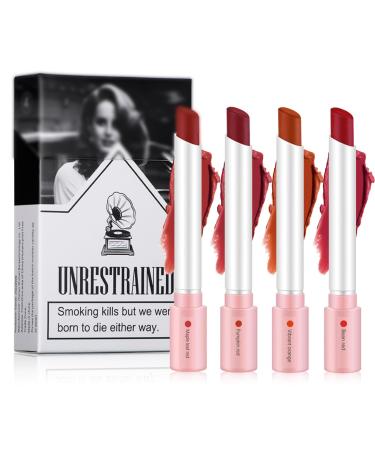 EONFAVE Lip gloss matte red highly pigmented velvet longlasting nonsticky silky smooth for women and girls makeup