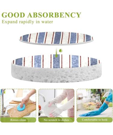 3-Pack Cleaning Kitchen Sponges Oval Blue Cloth Strip Kitchen Cellulose Dishwashing Wood Pulp Cotton one sizex3 Blue - Buy Online on GoSupps.com