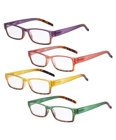 Eyekepper Women's Reading Glasses - 4 Pack Reading Glasses for Women +3.50 4 Pieces Mix