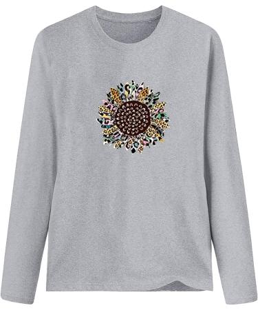 tsaChick Women's Oversized Sunflower Sweatshirt Clearance Gray Slim Fit Crew Neck Hoodie for Autumn/Winter (S-XXL) - Buy Online on GoSupps.com