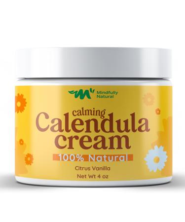 Calendula Cream with Organic Aloe Vera - Baby Calendula Cream for Face and Body - Healing After Sun Kids Lotion for Sunburn Relief and Soothing Minor Skin Conditions (Light Citrus Vanilla)