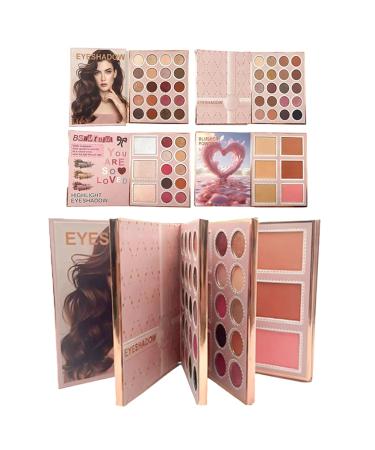 Makeup Palette 1 Book of Eyeshadow | Face Makeup Product Multifunctional Foldable Kit with Eyeshadow Blush Highlighter Contour for Students Travel