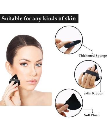 8-Piece Triangle Makeup Sponge Set | Soft Powder Puff for Loose Foundation | Wet & Dry Makeup Tools (Black & Complexion) - Buy Online on GoSupps.com