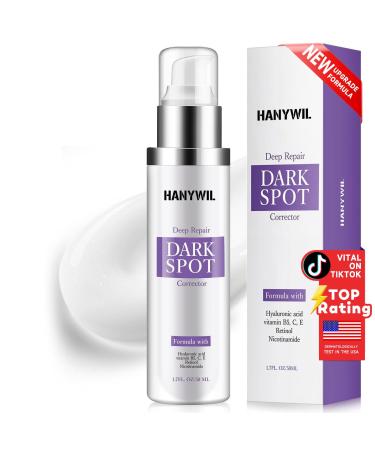HANYWIL Dark Spot Remover for Face & Body Serum with Retinol & Niacinamide - Corrects Melasma Sun & Age Spots Hyperpigmentation Treatment for All Skin Dermatologist Tested (1.7 Fl Oz) 1.7 Fl Oz (Pack of 1)