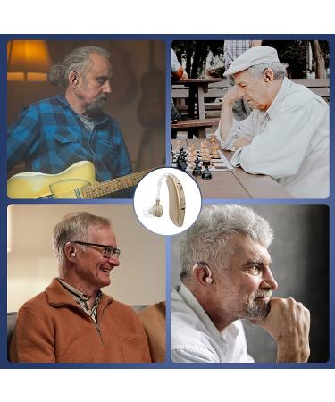 Rechargeable Noise Cancelling Sound Amplifier for Seniors - Flesh-Colored Behind-the-Ear Design | International Shipping - Buy Online on GoSupps.com
