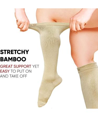 BAMS Plus Size Compression Socks Wide Calf XXL XXXL Nude 3X-Large - Buy Online on GoSupps.com