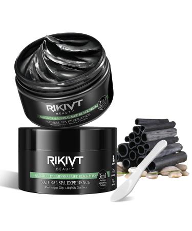 Rikivt Mud Mask for Face and Body Glacial Clay Mask with the Charcoal Face Mask Blackhead Remover -  4.8 Ounces