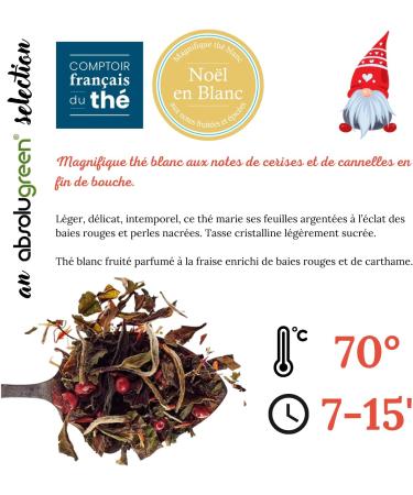 Th Blanc No l en Blanc Comptoir Fran ais du Th M lange Festif aux Notes de Cerise Fraise & Cannelle en Vrac 40g Fruit et D licat dition Gourmande et Raffin e de No l - Buy Online on GoSupps.com