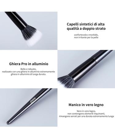 MSQ 2PC Stippling Foundation Brush Set - Precision Face & Eye Brushes for Liquid & Creamy Foundations - Rounded Synthetic Fibers - Buy Online on GoSupps.com