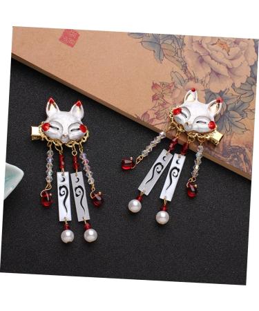 Toyvian 1 Pair Fox Tassel Clip Barrettes for Hair Chinese Tassel Hair Clip Hair Clips for Hair Accessory for Women Tassel Hairpin Pearl Hair Accessories Kimono Hair Alloy - Buy Online on GoSupps.com