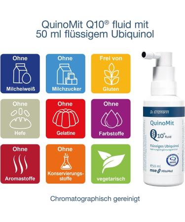 Buy QuinoMit Ubiquinol Liquid (50ml) - Vegan Kaneka Coenzyme Q10 High Dose Liposomal | Dr Enzmann - International Shipping - Buy Online on GoSupps.com