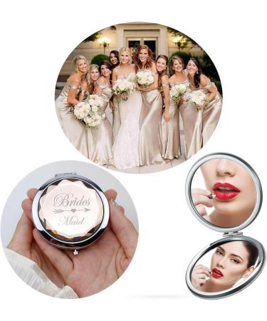 5-Piece Bachelorette Party Makeup Mirror Set with Hair Ties - Bride, Maid of Honor, Bridesmaid Gift - Champagne - Buy Online on GoSupps.com