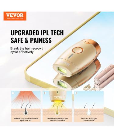 VEVOR IPL Laser Hair Removal Device - 17J Epilator with 510-1200NM Wavelength 5-Stage Intensity 400 000 Light Impulses - Fast & Effective Hair Removal - Buy Online on GoSupps.com